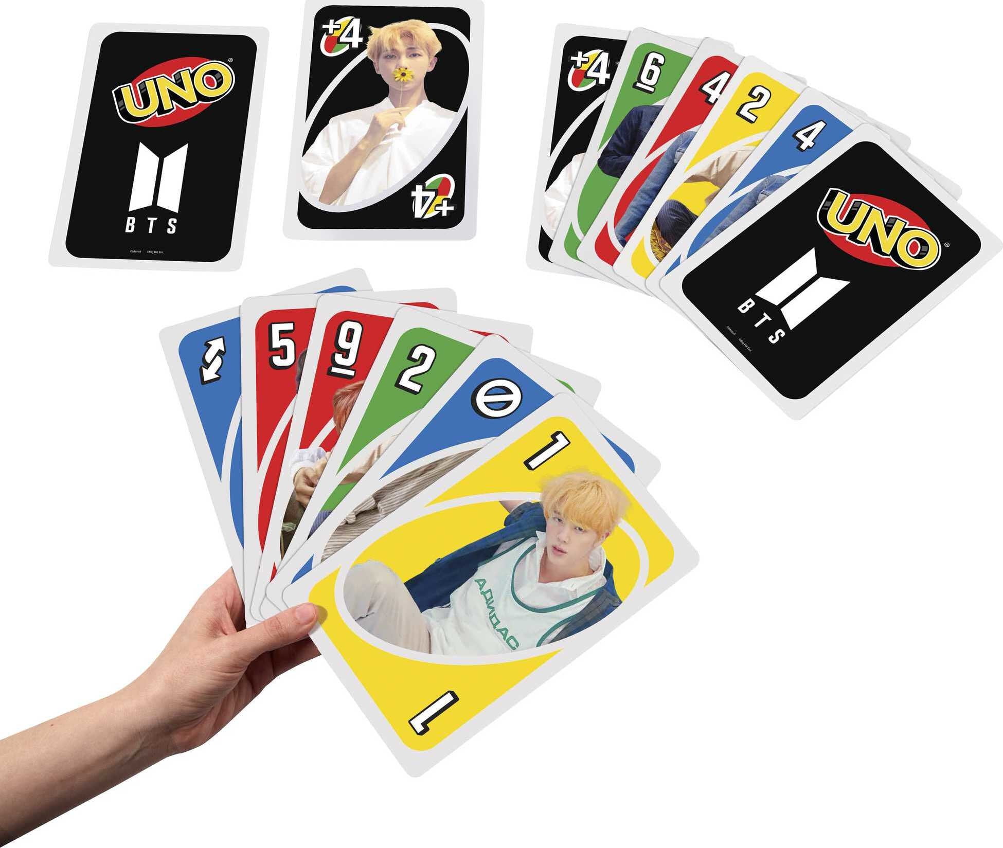 Giant UNO BTS Card Game with 108 Cards for 7 Year Olds & Up