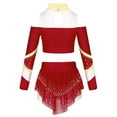 thumbnail image 5 of YUUMIN Girls Cheerleading Outfits Athletic Dance Crop Top with Skirt Shorts Cheer Leader Uniform Fancy Dress Burgundy 10, 5 of 6