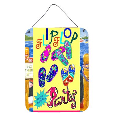 Carolines Treasures PJC1035DS1216 Bring your Own Filp Flops Wall or Door Hanging Prints 12x16 multicolor