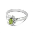 thumbnail image 3 of 14k White Gold Oval Peridot And Diamond Ring, 3 of 6