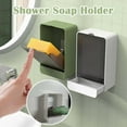thumbnail image 1 of Feltree Wall-Mounted Soap Holder with Cover, Drip-Free Waterproof Soap Dish, No Drill Adhesive for Bathroom Shower and Kitchen, Multi-Purpose Storage Rack, 1 of 7