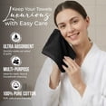 thumbnail image 6 of RIVERSIDE 12 Pack Luxury Washcloths 12x12 with Soft Cotton 400 GSM Quick Dry and Absorbent for Face & Body - Black, 6 of 9
