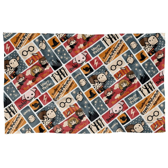Harry Potter Cute Chibi Pattern Fleece Blanket 36' x 58',Cute Chibi Pattern