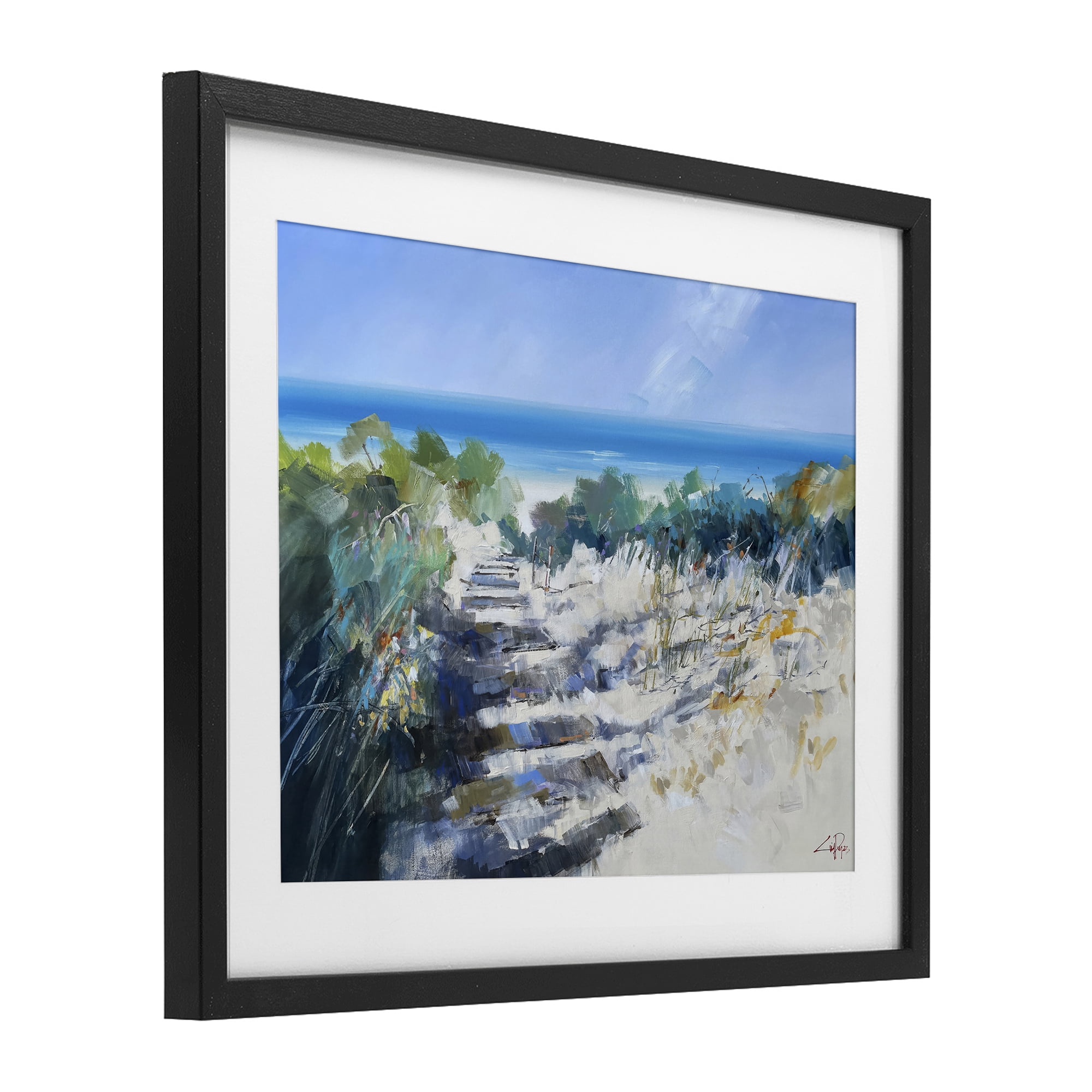 Stupell Industries Beach Steps in Robe Black Framed Print Under Glass, design by Craig Trewin Penny