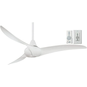 Minka-Aire Wave - 52" Ceiling Fan with 3 blades - White w/ Extra Wall Control - F843-WH-W