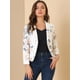 thumbnail image 4 of Chaqueta abierta de la chaqueta del traje de la cosecha del trabajo de la oficina del frente de las mujeres Blanco-floral XL, 4 of 6