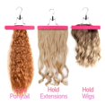 thumbnail image 2 of 1 Pack Extra Long Hair Extension Holder Wig Storage Bag with Hanger Hairpieces Ponytail Bundles Storage Carrier Case for Store Style Hair Travel Hair Extensions Bag （Pink）, 2 of 9