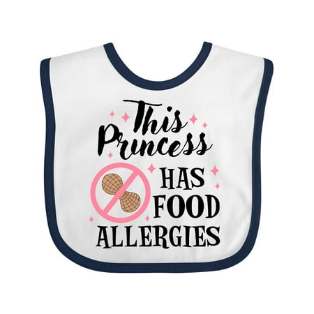 

Inktastic This Princess Has Food Allergies with Peanut Girls Baby Bib
