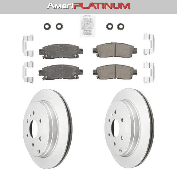 Rear Ceramic Brake Pads & Coated Rotors FOR 2007-2017 ACADIA TRAVERSE ENCLAVE