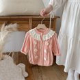 thumbnail image 3 of Fozruso Baby Girls Knit Bodysuit Long Sleeve Winter Outfit Lace Collar Romper Casual Wear Soft Comfortable Clothes For 0 12 Months Jumpsuit Cute Rompers Sizes 6-9 Months, 3 of 5