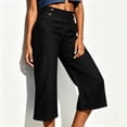 thumbnail image 4 of Oksale Denim Wide Leg Capris for Women Stretch High Waisted Jean Capri Pants with Pockets Loose Cozy Summer Vacation Outfits 2026 Black L, 4 of 9