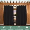 thumbnail image 5 of Lapalife Outdoor Patio Curtains Waterproof, Tab Top 52" x 108" Blackout Privacy Thermal Insulated Curtains for Pergola Porch, 1 Panel, Black, 5 of 7