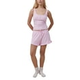 thumbnail image 1 of xiaxaixu Women Casual Ribbed Set Button Slim Fit Tank Top and Ruffles Trim Shorts Summer 2 Piece Outfits Loungewear, 1 of 7