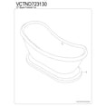 thumbnail image 4 of Aqua Eden VCTND723130 72-Inch Cast Iron Oval Double Slipper Pedestal Tub (No Faucet Drillings) in White, 4 of 6