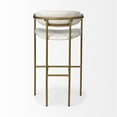 thumbnail image 4 of Maklaine 30" Seat Height Cream Seat Gold Metal Base Stool, 4 of 10