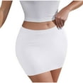 thumbnail image 2 of LADIGASU Women's Summer Sexy Solid Color Elastic Waist Short Skirt, 2 of 7