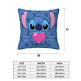 thumbnail image 3 of Dibujos animados Linda Lilo and Stitch(9) Juego de 4 fundas de cojín cuadradas para sofá, sala de estar y cama (45 x 45 cm), con cremallera invisible, regalo decorativo., 3 of 5
