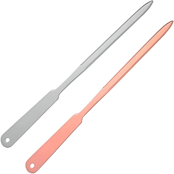 FACEGA 2 Pcs Stainless Steel Envelope Openers Hand Envelope Slitter Mail Opener Blade Letter Opening Cutter for School Office Home