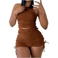 thumbnail image 1 of Conjunto de dos piezas informal plisado con pantalones cortos deportivos ajustados a la moda de verano para mujer Fridja  fhjkhfk459538, 1 of 7