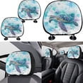 thumbnail image 4 of Jeiento Watercolor Sea Turtle Car Seat Covers Set with Auto Seat Covers Headrest Cover Coasters Keychain Handbrake Cover Gear Shift Knob Cover 11 Pieces Universal Auto Accessories Decor, 4 of 8