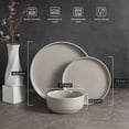 thumbnail image 3 of Vesteel 18-Piece Dinnerware Set, Ceramic Plates and Bowls Set for 6, Speckled Stoneware Dishes Set for Family, Microwave & Dishwasher Safe - Cappuccino Brown, 3 of 10