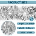 thumbnail image 2 of 6 Pack Christmas Tinsel Ribbon,70.8Inch Metalic Twist Tinsel Garland,Hanging for Christmas Tree,Fireplaces,Door, New Year Birthday Party (Silver), 2 of 7