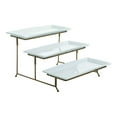 thumbnail image 2 of Gibson Elite Gracious Dining 3 Tier Serving Platter Stand, Gold (2 Pack), 2 of 4