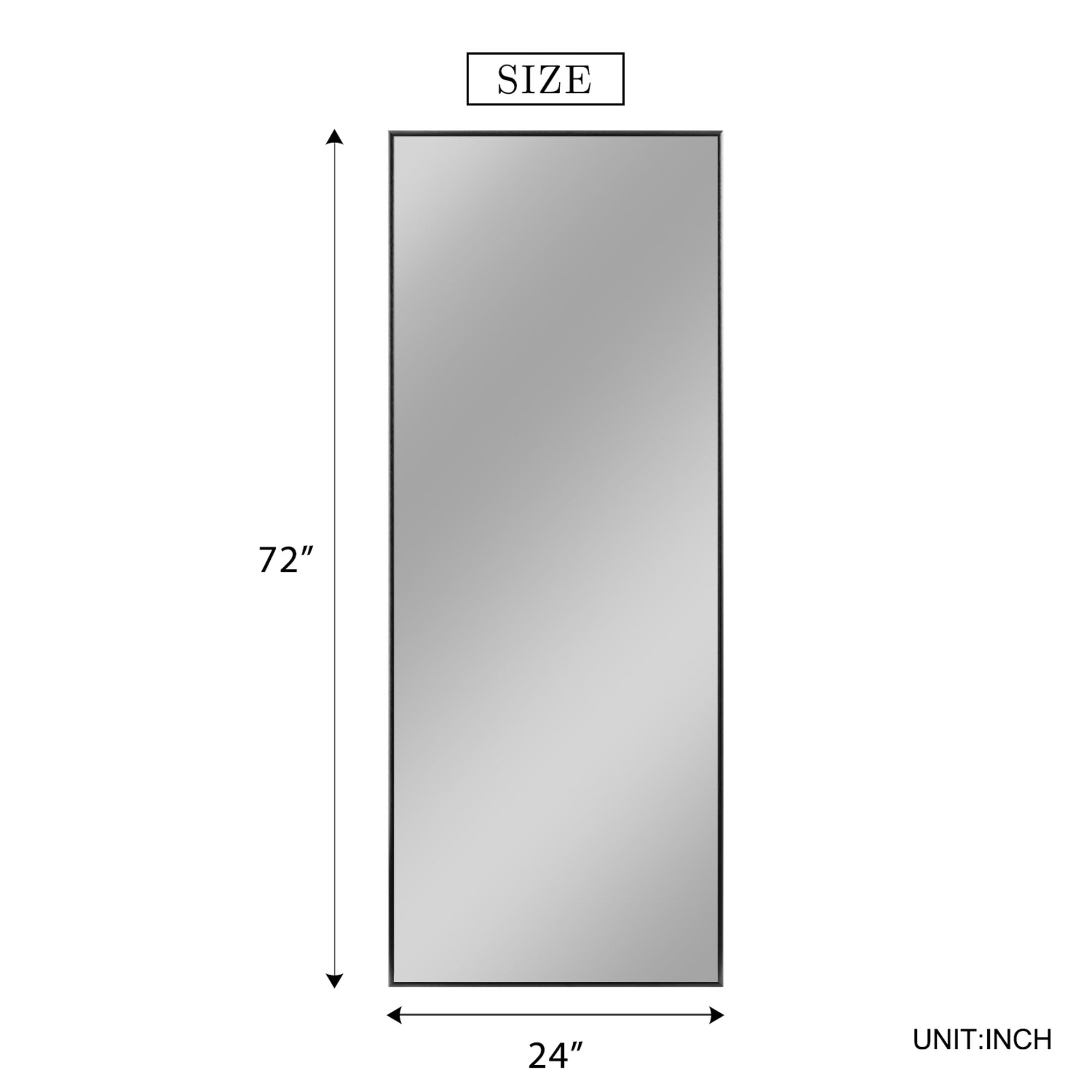 24 in x 71 in Black Modern Full Length Mirror