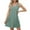 Green, variant on OSOLU Dresses Solid Color Women Summer Fashion Casual Loose Sleeveless V Tie Pocket Dress Lovely Sundress Wedding Guest Dress