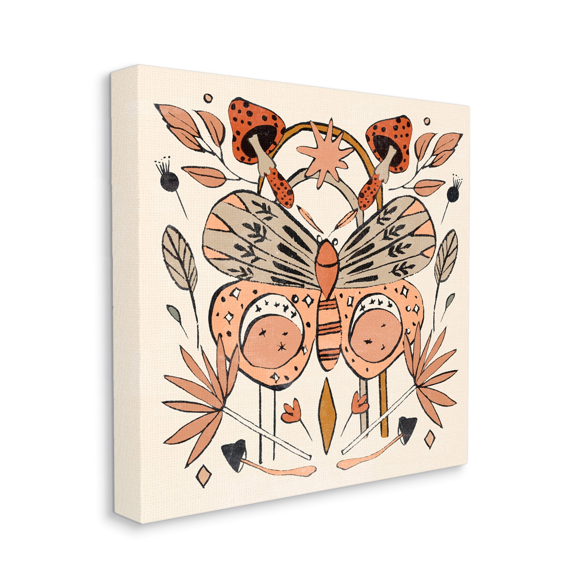 Stupell Industries Moth & Herbs Pattern Animals & Insects Painting Gallery Wrapped Canvas Print Wall Art, 30 x 30