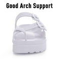 thumbnail image 6 of Litfun Slides for Women Thick Soles Slide Sandals with Arch Support Adjustable Buckle Platform Sandals, White, 8-8.5, 6 of 8