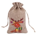 thumbnail image 1 of Agiferg Christmas Printed Linen Gift Bag Santa Backpack Candy Bag Apple Bag 1PC, 1 of 9