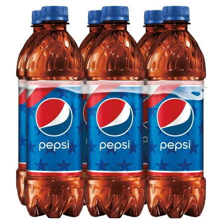 Pepsi Cola Soda Pop, 16.9 oz, 6 Pack Bottles