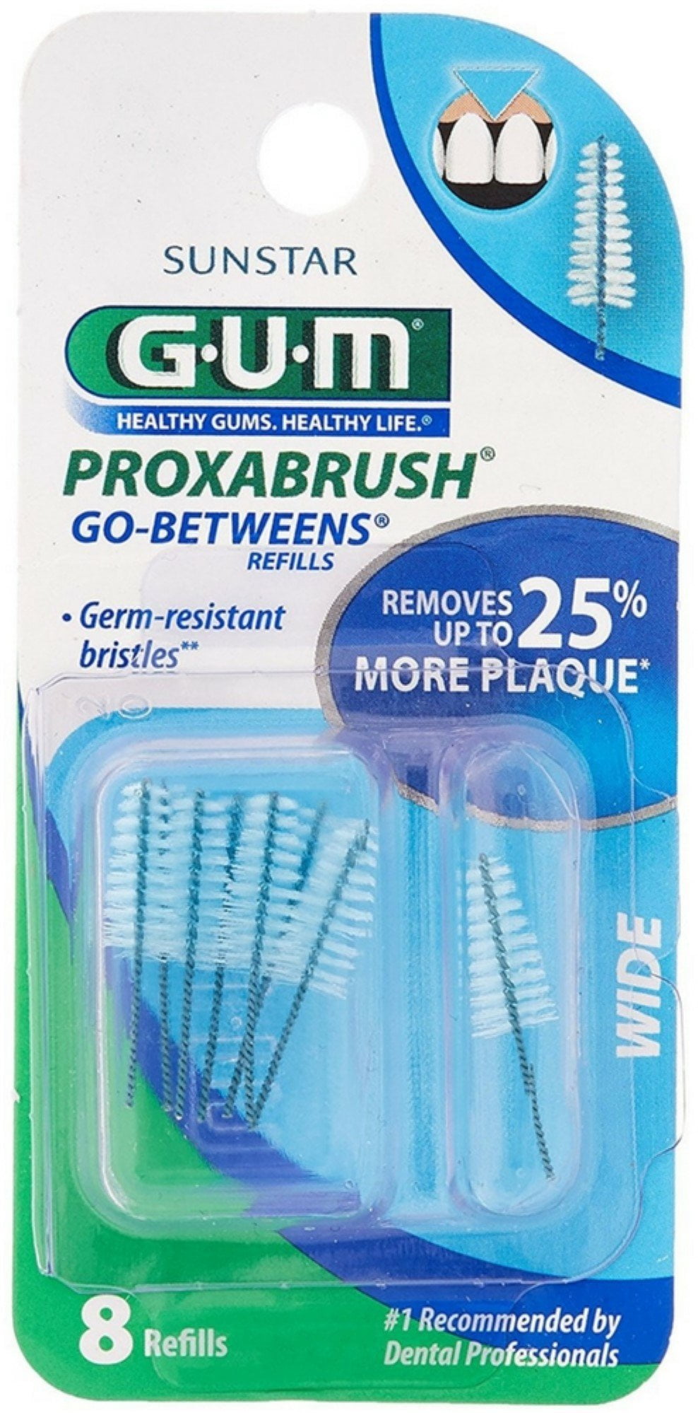 4 Pack - GUM Go-Betweens Proxabrush Refills Wide [614] 8 Each