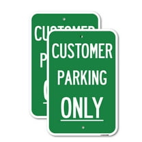 (2 Pack) Customer Parking Only | 18" X 24" Heavy-Gauge Aluminum Sign | Rust Free Aluminum, Weather Resistant, Waterproof, Fade Resistant, 2 Pre-drilled Holes