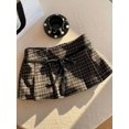 thumbnail image 4 of Women's Pleated Skirt, Tie Waist Front Bow Mini Skirt, Fitted High Waist A-Line Bottoms for Commute and Daily Wear, 4 of 5