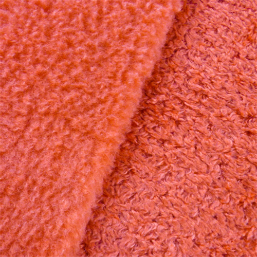 Candy Orange Curly Fleece, Fabric By the Yard