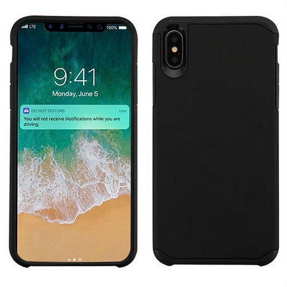 Apple iPhone Xs Max (6.5 inch) - Phone Case Protective Shockproof Hybrid Rubber TPU Rugged Cover BLACK Slim Phone Case for Apple iPhone Xs Max