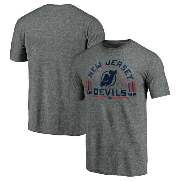 Men's Heathered Gray New Jersey Devils Team Freedom Tri-Blend T-Shirt