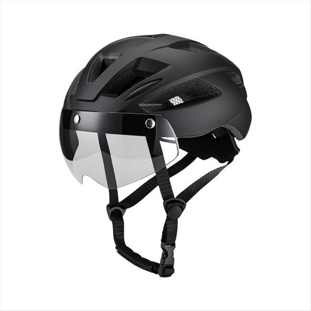Casco de Bicicleta para Adultos, Microshell Ligero, Hombres y Mujeres, Ajuste de Ajuste Sugerido con Ajuste de Parabrisas 57-62 cm para Ciclismo Negro