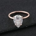 thumbnail image 3 of solitaire jewels 3CT Pear Moissanite Solitaire Engagement Ring For Women, 10K Rose Gold, 3 of 8