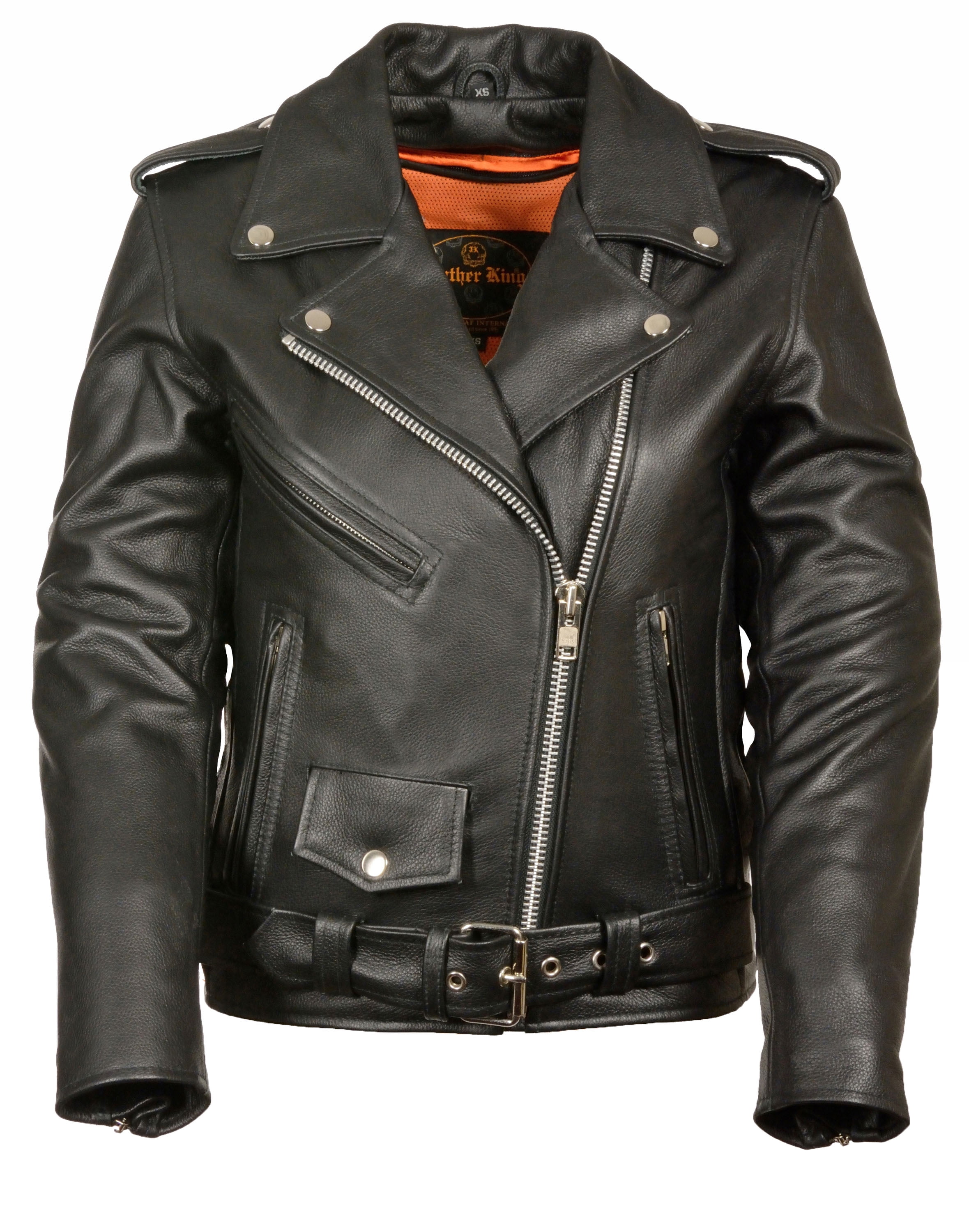Womens Classic Leather Motorcycle Jacket