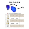 thumbnail image 2 of LUENX Aviator Sunglasses for Unisex Polarized Mirror with Case - 60mm (Dark Blue) - New, 2 of 3