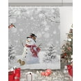 thumbnail image 4 of Christmas Shower Curtains for Bathroom Snowman Shower Curtain with Hooks, Christmas Tree Waterproof Polyester Cardinals Shower Curtain Set, 84inch Extra Long Winter Grey Bathroom Curtains Decoration, 4 of 5