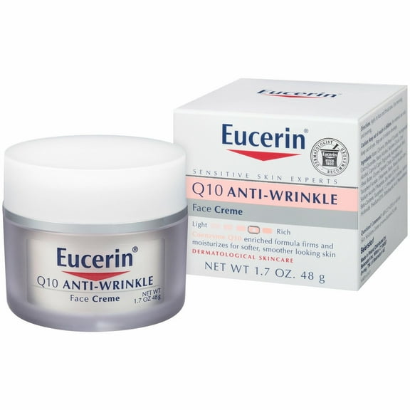 Eucerin Q10 Anti-Wrinkle Face Creme, Unscented, 1.7 oz (1 Pack)
