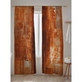 thumbnail image 5 of Sheer Curtains 84 Inches Long 2 Panels Set for Living Room, Burnt Orange Semi Sheer Curtains for Windows, Retro Oil Painting Modern Abstract Art Aesthetics Voile Window Treatments Rod Pocket Curtain, 5 of 7
