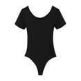 thumbnail image 4 of Elainilye Fashion Bodysuits for Women Tummy Control 2024 Tight Short Sleeve Popular Underpants Gothic Body Shaper,Black, 4 of 5