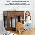 thumbnail image 4 of Veecome Dog Crate Furniture with 3 Doors, Large Kennel with 2 Drawer & Cushion, Wooden Indoor End Table & Dog House for Medium/Large Dog, L, 4 of 9