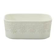 The Pioneer Woman Vintage Lace Ceramic Casserole Dish Set, Nesting Baking Dish with Lid, Linen, 6-Piece Set