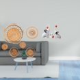 thumbnail image 2 of Arte de pared tejido de ratán y figuras de familia de elefantes, adornos decorativos para salón de té, pasillo, dormitorio, porche, cafetería, sala de, 2 of 8